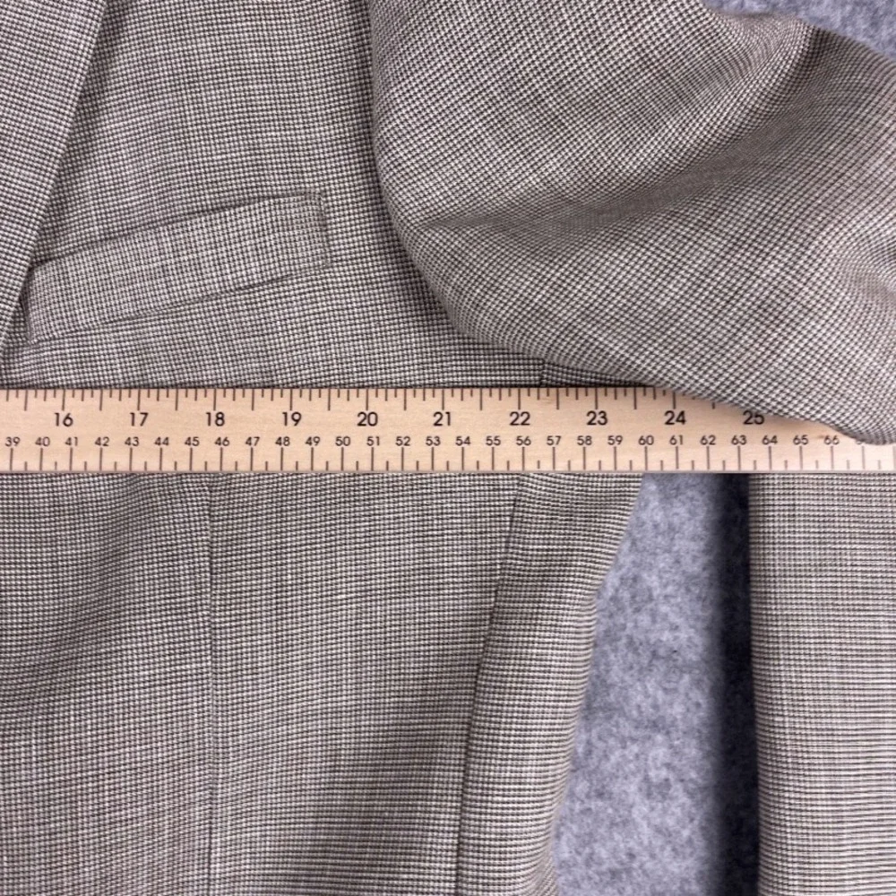 Jos A Bank Linen Wool Blazer Sport Coat Men 44XL Beige Houndstooth 2 Button